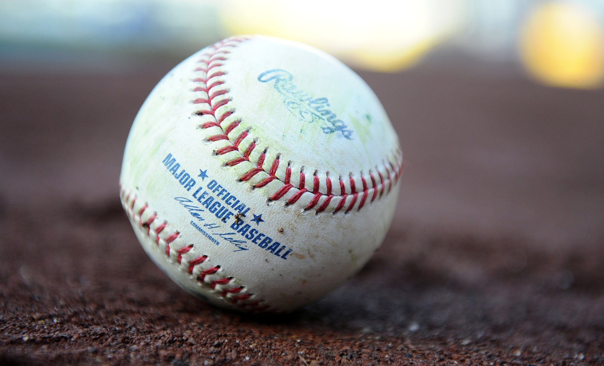 close up of a baseball