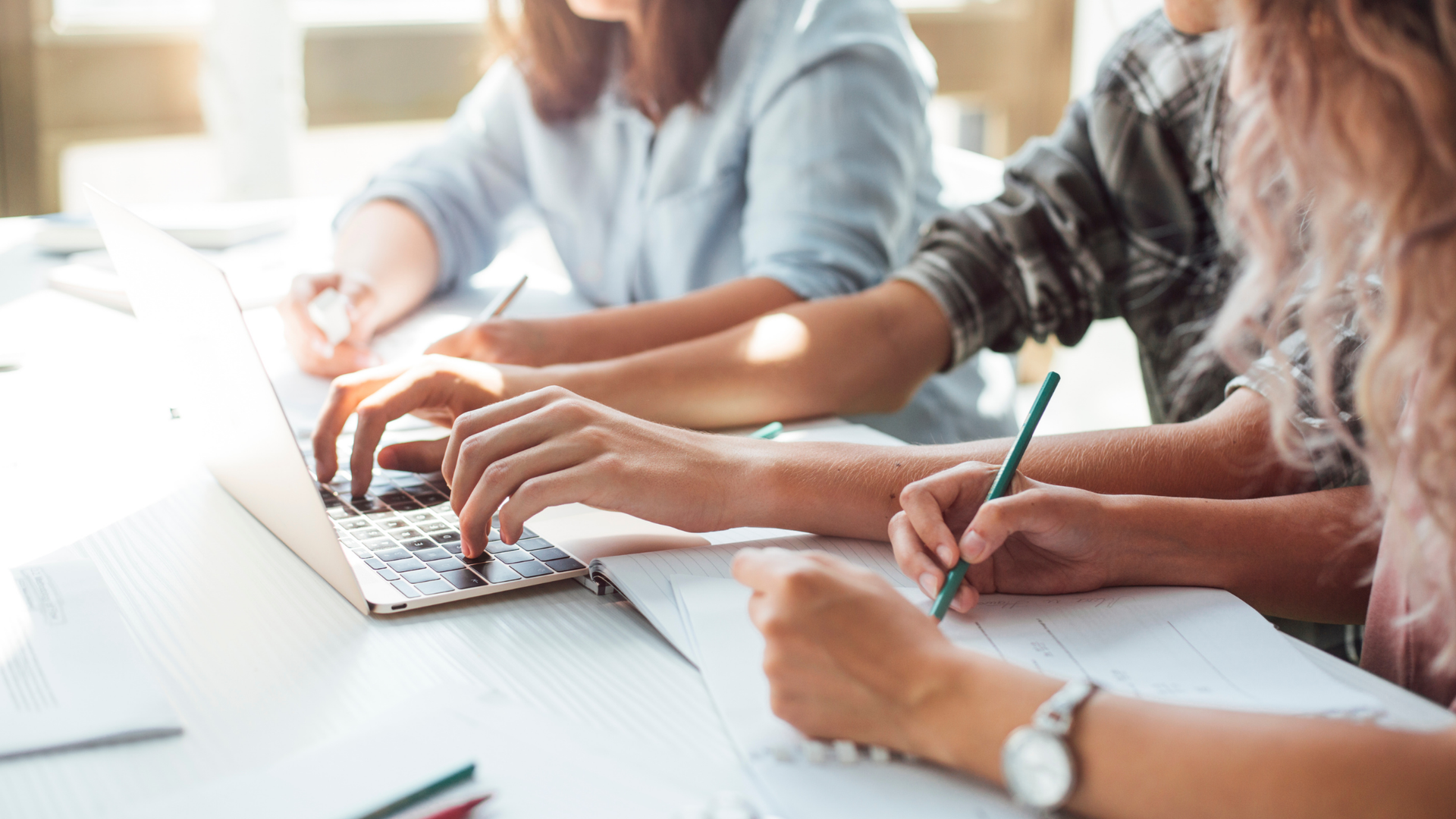 People working together at a desk